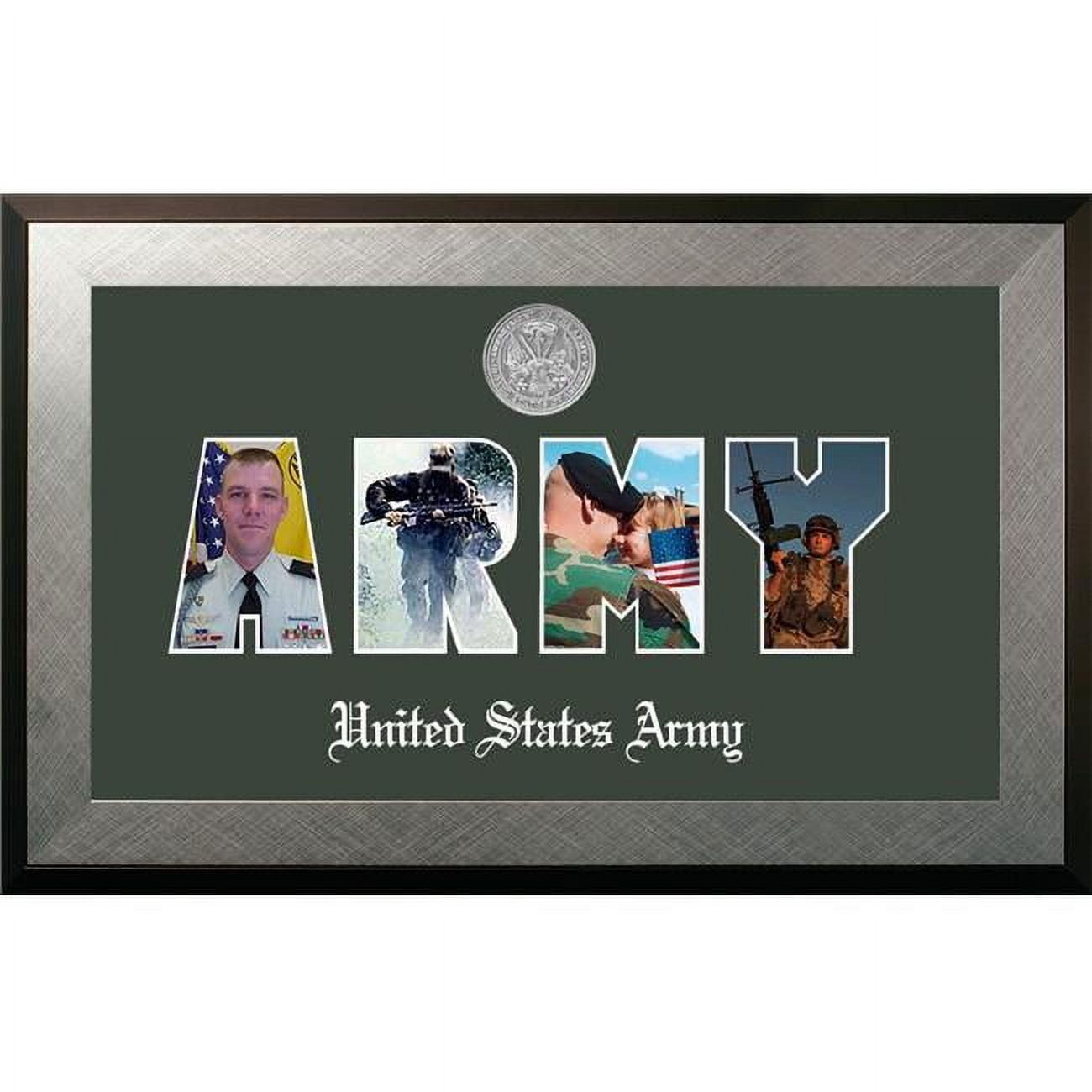 ARSSHO002S Patriot Frames Army Collage Photo Honors Mahogany Frame with Silver Medallion