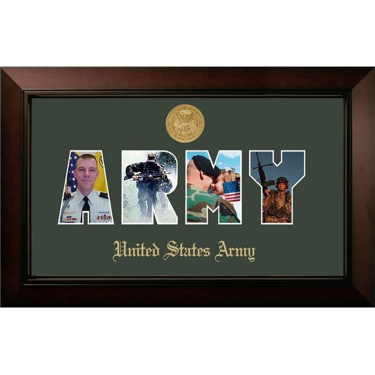 ARSSLG001S Patriot Frames Army Collage Photo Legacy Black Cherry Frame with Gold Medallion