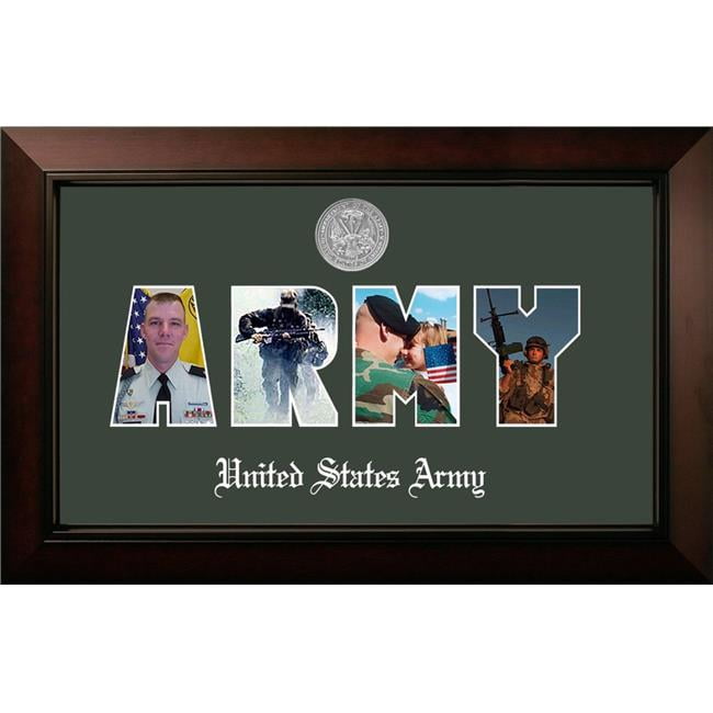 Picture of Campus Images ARSSLG002S Patriot Frames Army Collage Photo Legacy Black Cherry Frame with Silver Medallion