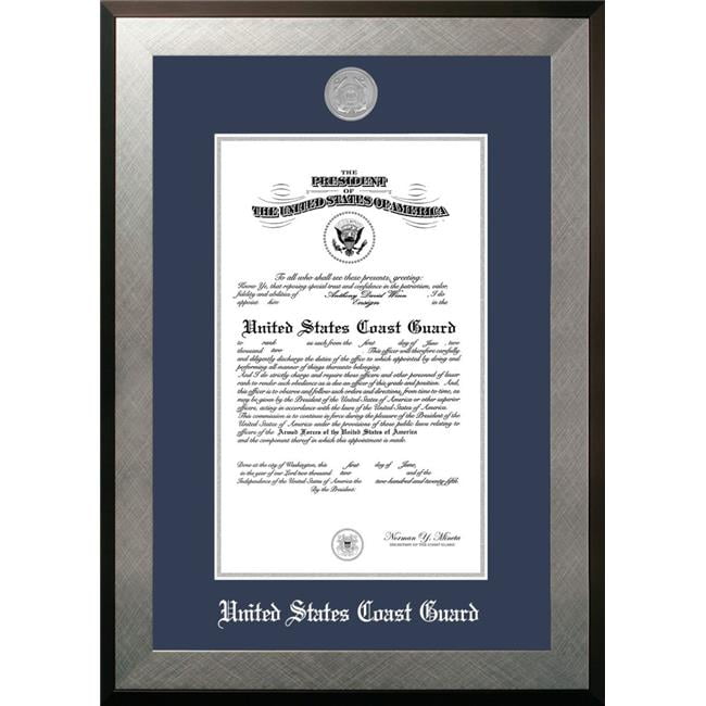 CGCHO002 10 x 14 in. Patriot Frames Coast Guard Certificate Honors Silver Frame with Silver Medallion