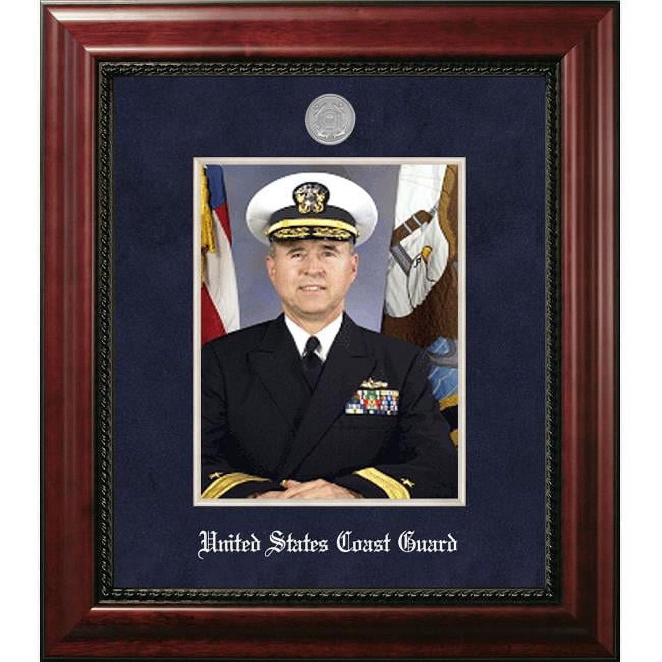 CGPEX002 8 x 10 in. Patriot Frames Coast Guard Portrait Executive Mahogany Frame with Silver Medallion