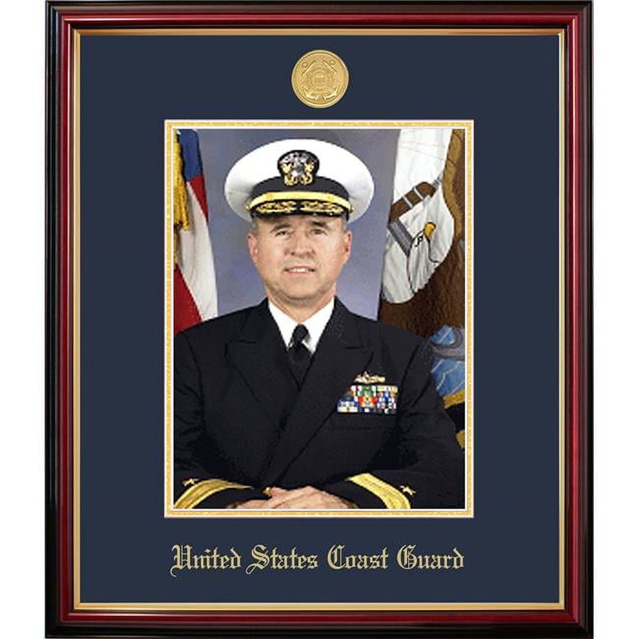Patriot Frames Coast Guard Portrait Petite Mahogany Frame with Gold Medallion - 8 x 10 in.