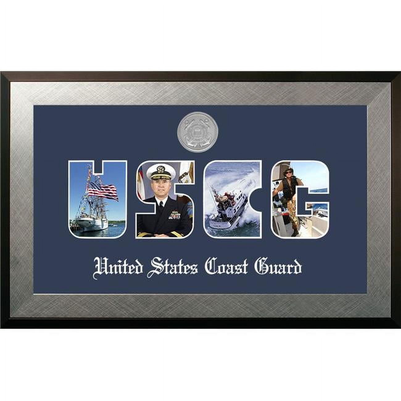 CGSSHO002S Patriot Frames Coast Guard Collage Photo Honors Mahogany Frame with Silver Medallion