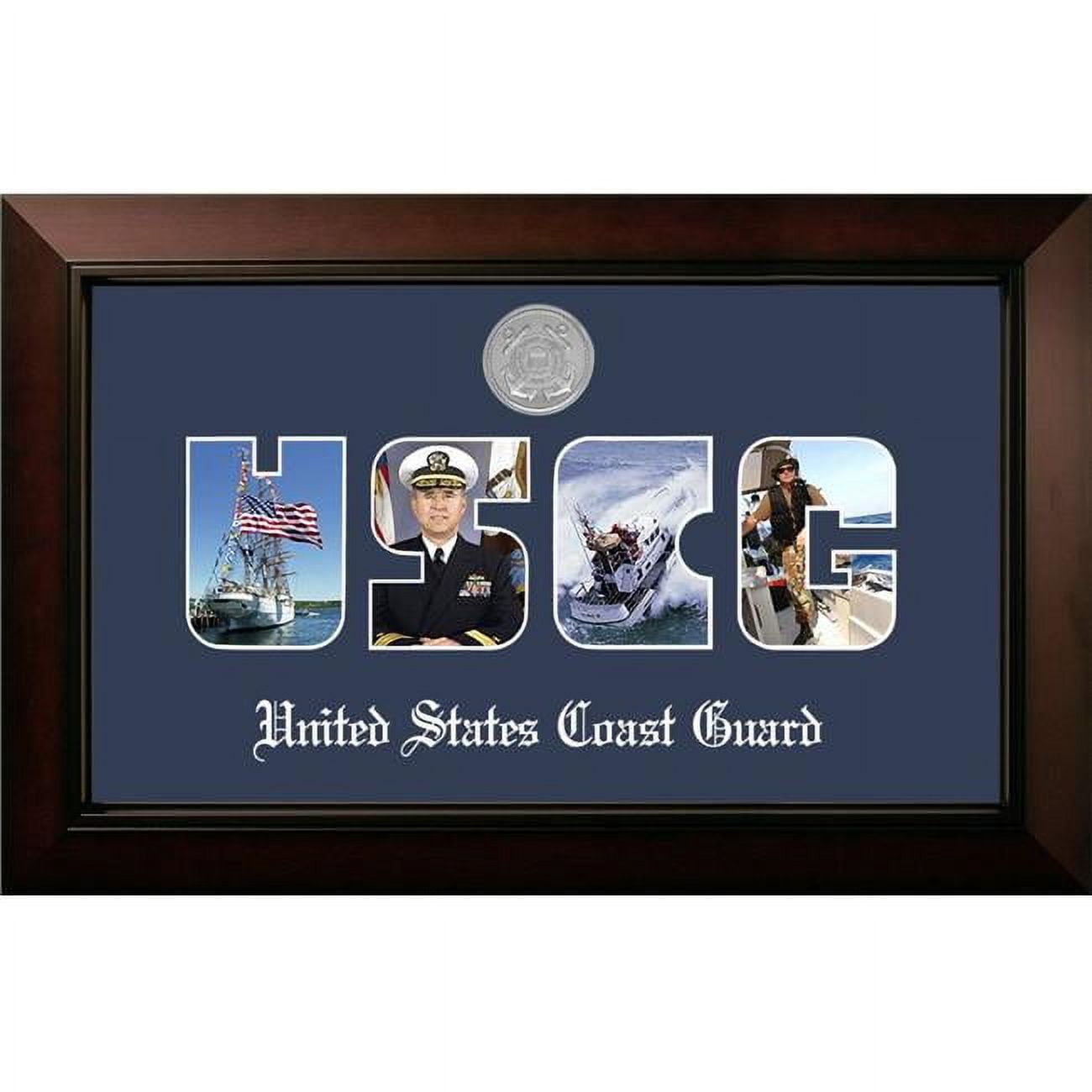 Picture of Campus Images CGSSLG002S Patriot Frames Coast Guard Collage Photo Legacy Black Cherry Frame with Silver Medallion