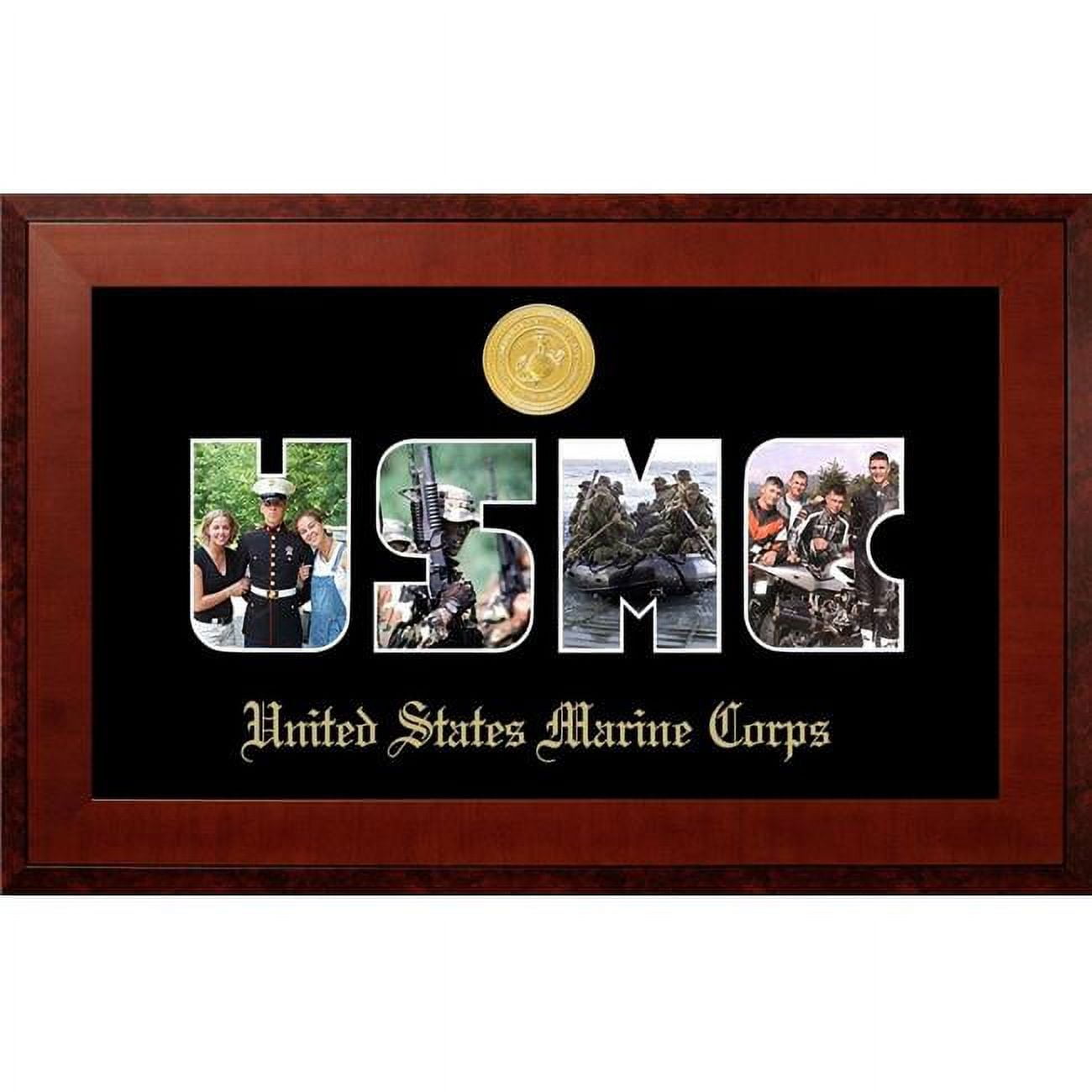 MASSHO001S Patriot Frames Marine Collage Photo Honors Mahogany Frame with Gold Medallion