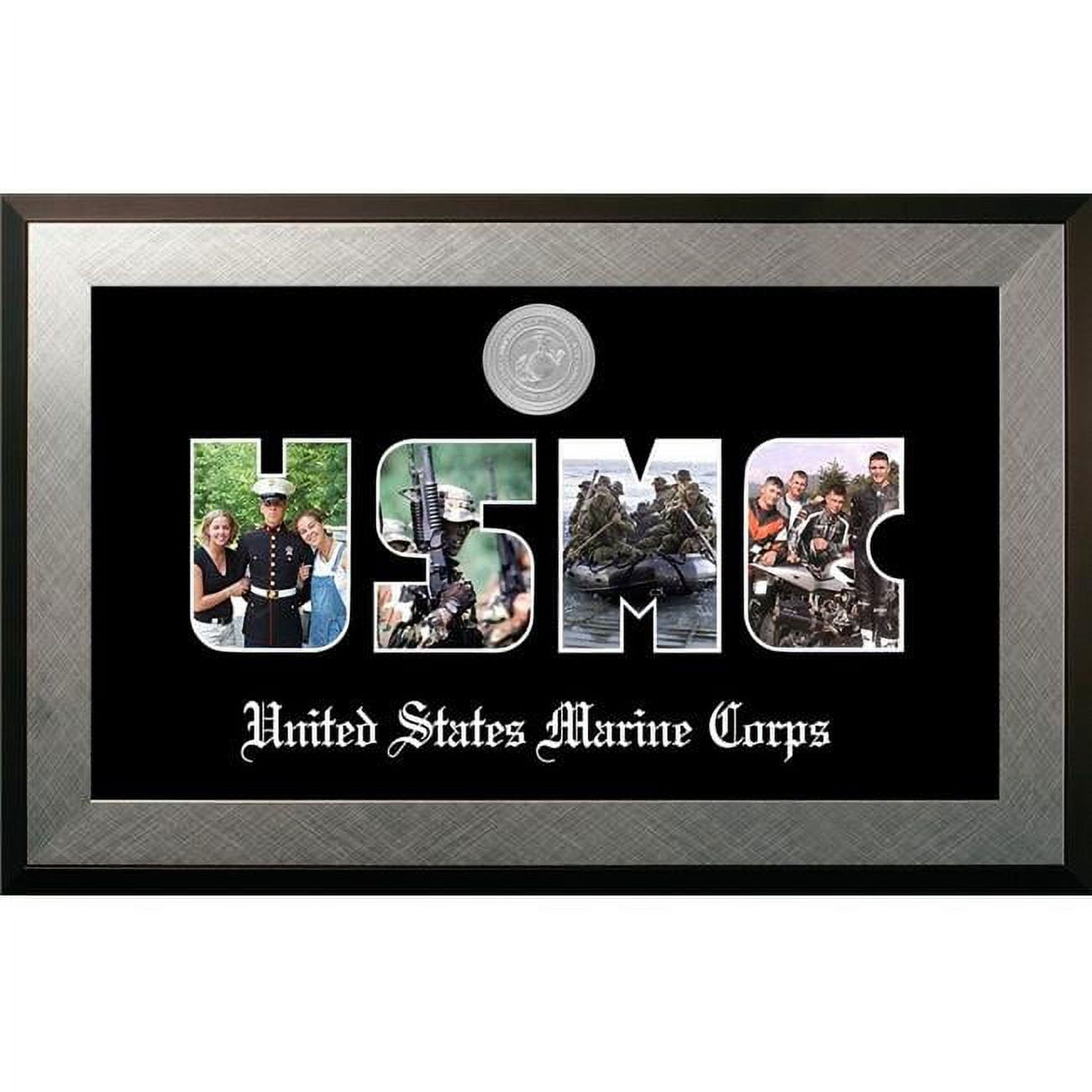 Patriot Frames Marine Collage Photo Honors Mahogany Frame with Silver Medallion