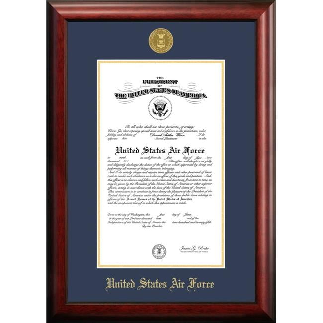 8.5 x 11 in. Patriot Frames Air Force Certificate Mahogany Frame with Gold Medallion