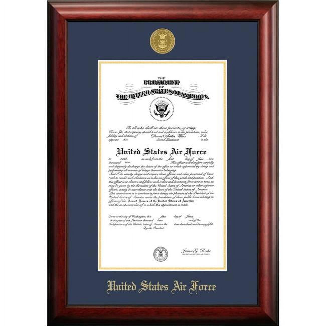 AFCG0018x10 8 x 10 in. Patriot Frames Air Force Certificate Mahogany Frame with Gold Medallion