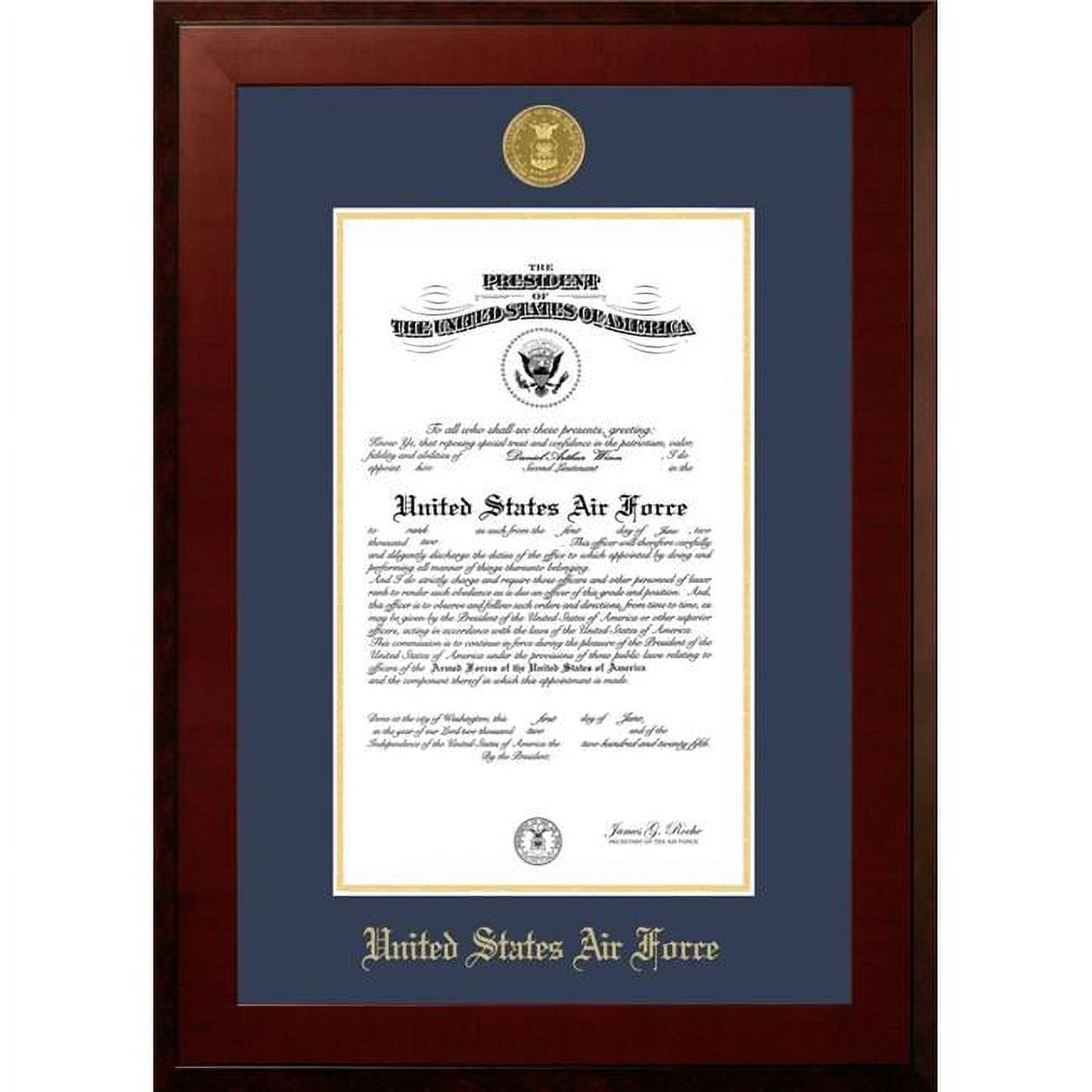 11 x 14 in. Patriot Frames Air Force Certificate Honors Mahogany Frame with Gold Medallion