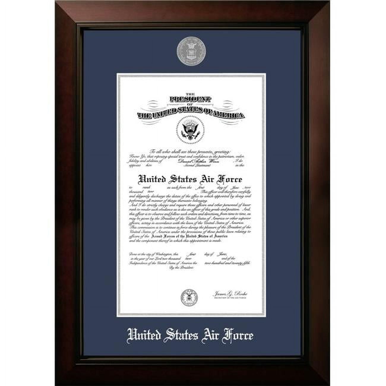 Picture of Campus Images AFCLG0028x10 8 x 10 in. Patriot Frames Air Force Certificate Legacy Black Cherry Frame with Silver Medallion