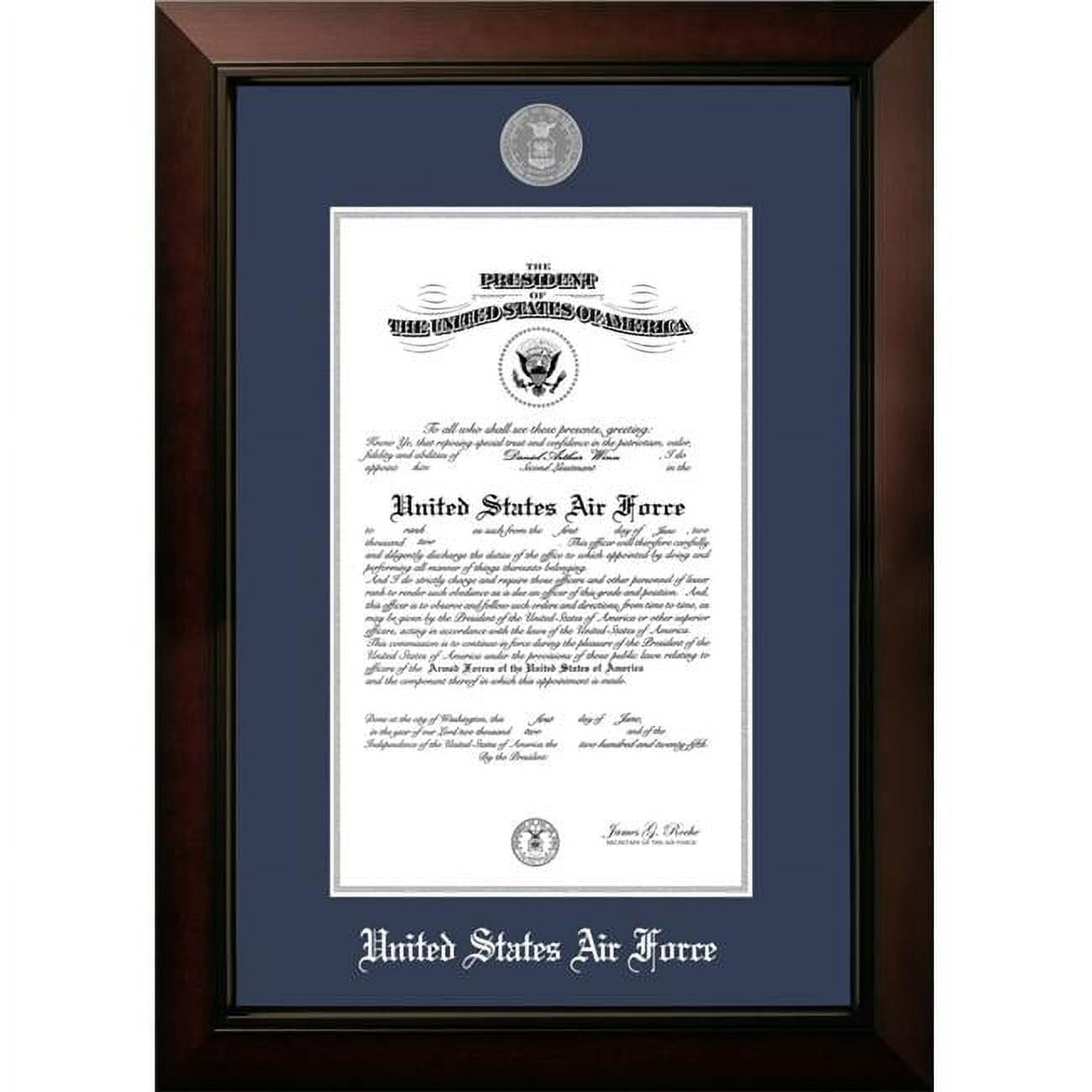 11 x 14 in. Patriot Frames Air Force Certificate Legacy Black Cherry Frame with Silver Medallion