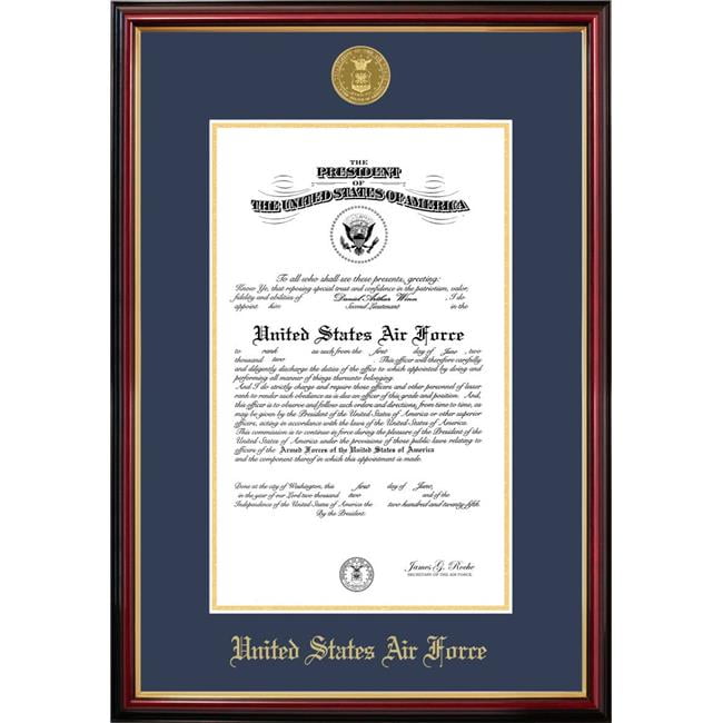 8 x 10 in. Patriot Frames Air Force Certificate Petite Mahogany Frame with Gold Medallion