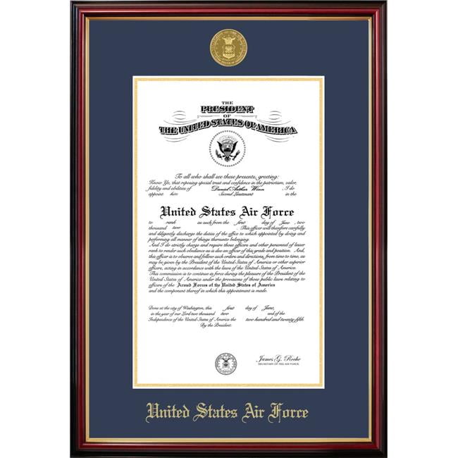 Picture of Campus Images AFCPT00111x14 11 x 14 in. Patriot Frames Air Force Certificate Petite Mahogany Frame with Gold Medallion