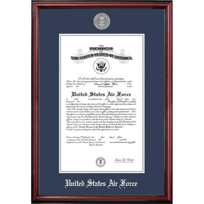 11 x 14 in. Patriot Frames Air Force Certificate Petite Cherry Frame with Silver Medallion