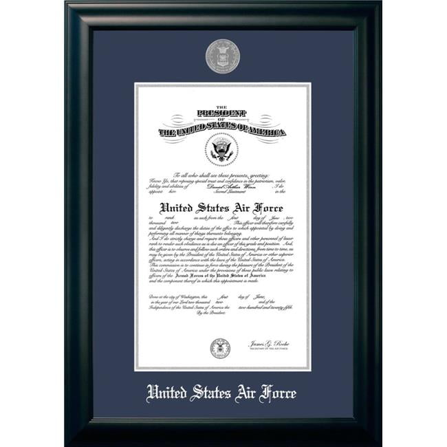 AFCS0028x10 8 x 10 in. Patriot Frames Air Force Certificate Satin Black Frame with Silver Medallion