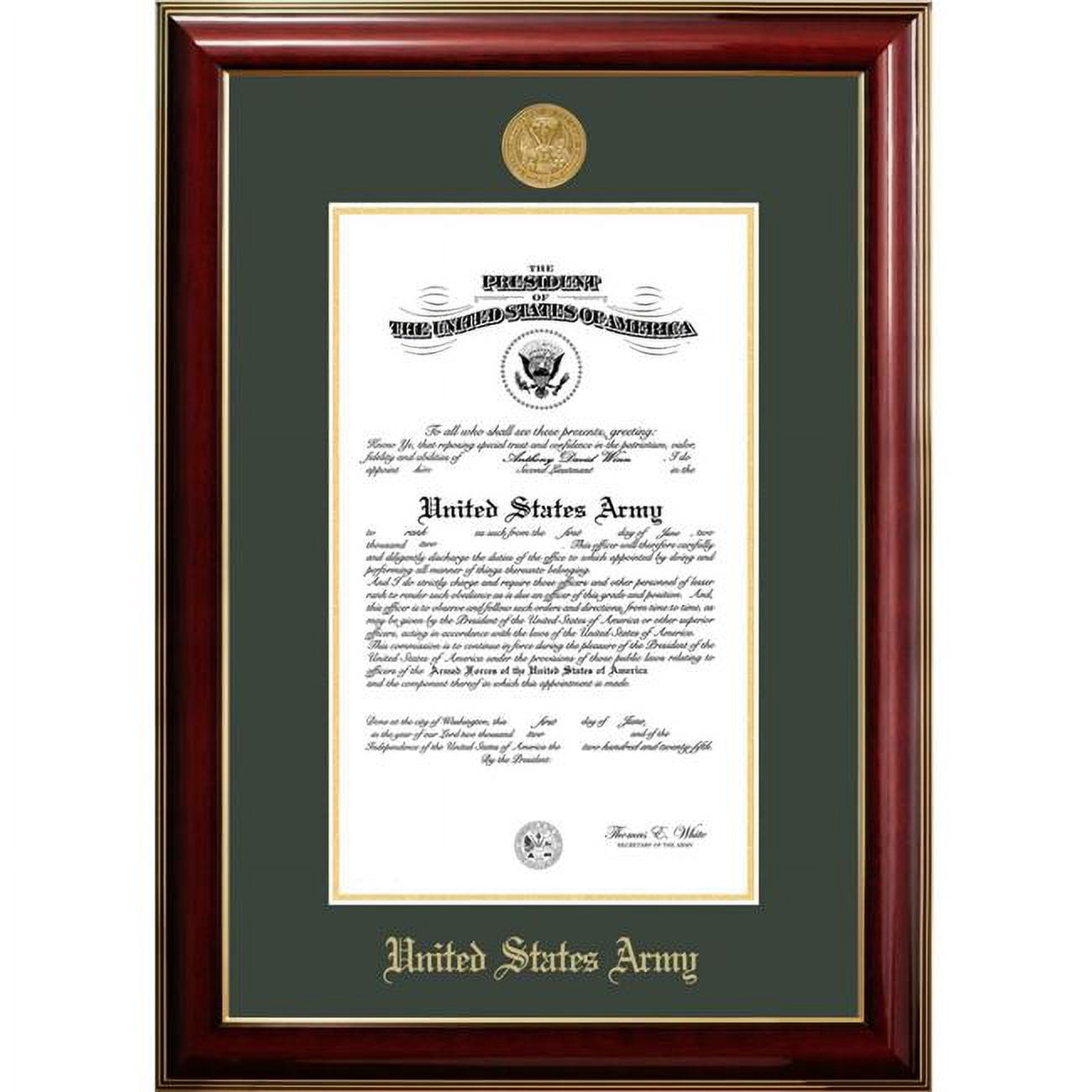 11 x 14 in. Patriot Frames Army Certificate Classic Mahogany Frame with Gold Medallion