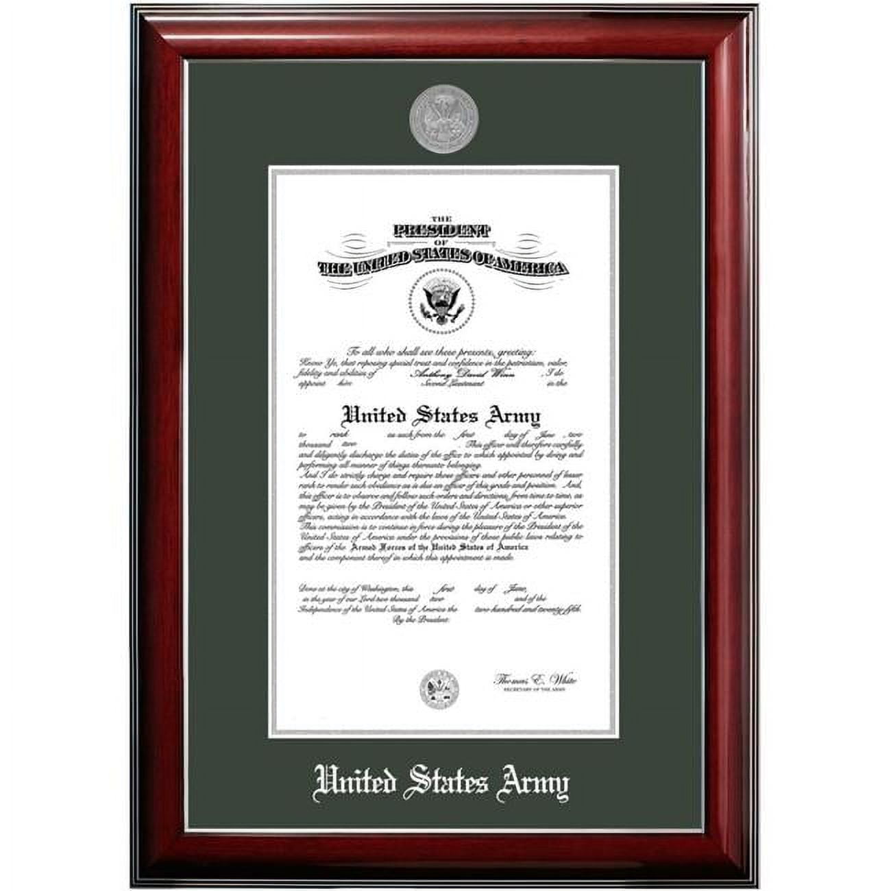 11 x 14 in. Patriot Frames Army Certificate Classic Mahogany Frame with Silver Medallion