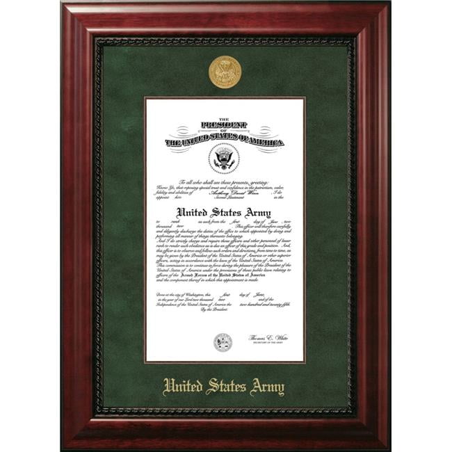 ARCEX0018x10 8 x 10 in. Patriot Frames Army Certificate Executive Frame with Gold Medallion & Mahogany Filet