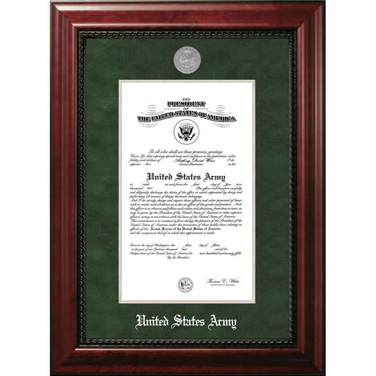 ARCEX0028x10 8 x 10 in. Patriot Frames Army Certificate Executive Mahogany Frame with Silver Medallion