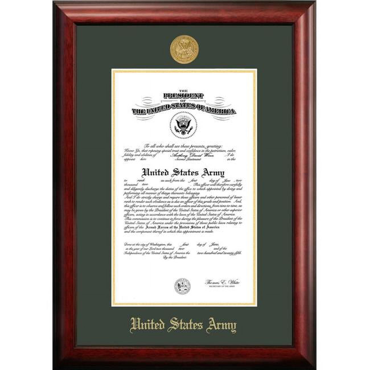 11 x 14 in. Patriot Frames Army Certificate Mahogany Frame with Gold Medallion