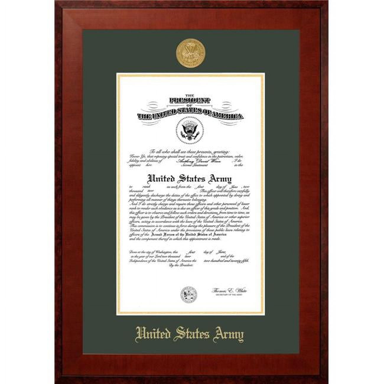 ARCHO0018x10 8 x 10 in. Patriot Frames Army Certificate Honors Mahogany Frame with Gold Medallion