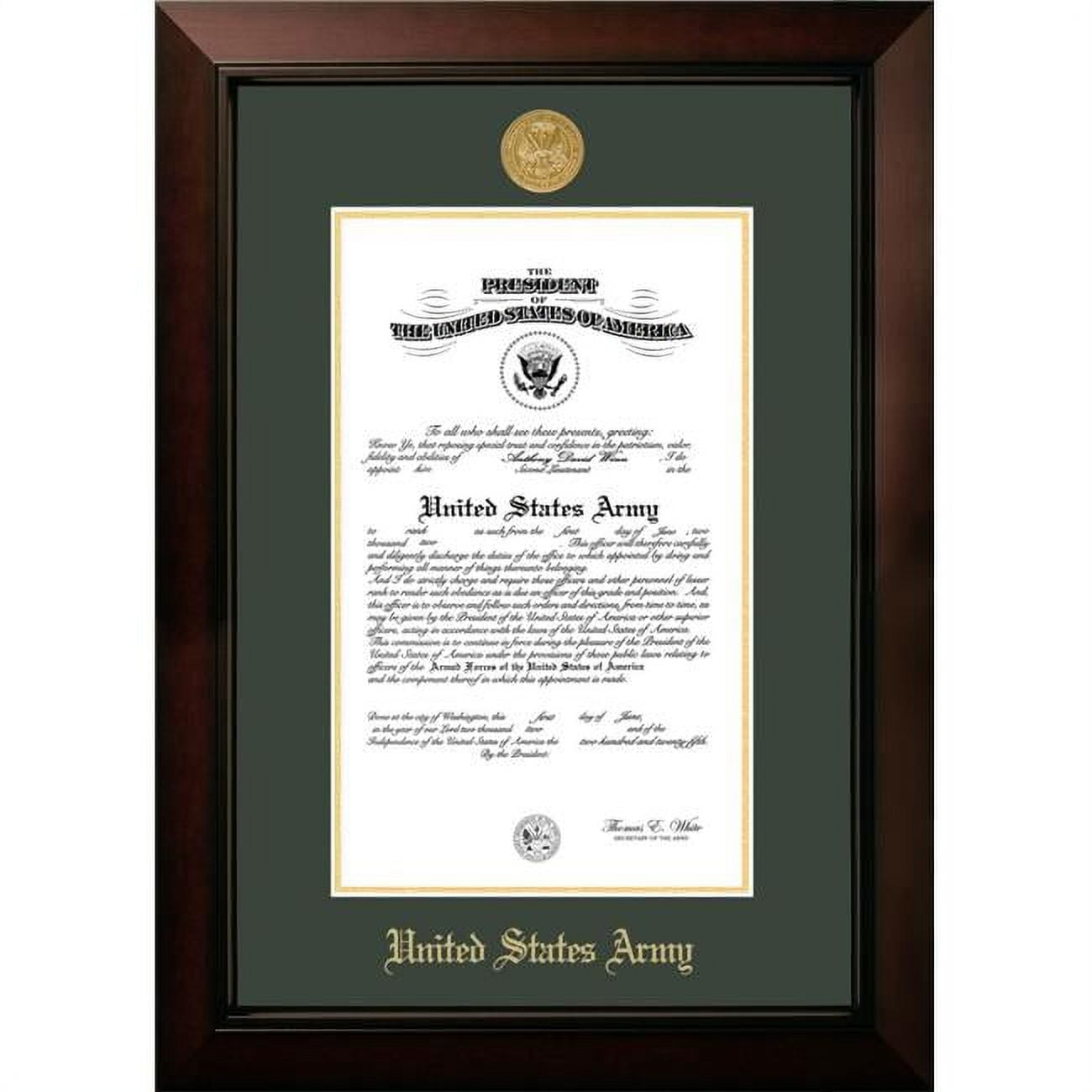 Picture of Campus Images ARCLG00111x14 11 x 14 in. Patriot Frames Army Certificate Legacy Black Cherry Frame with Gold Medallion