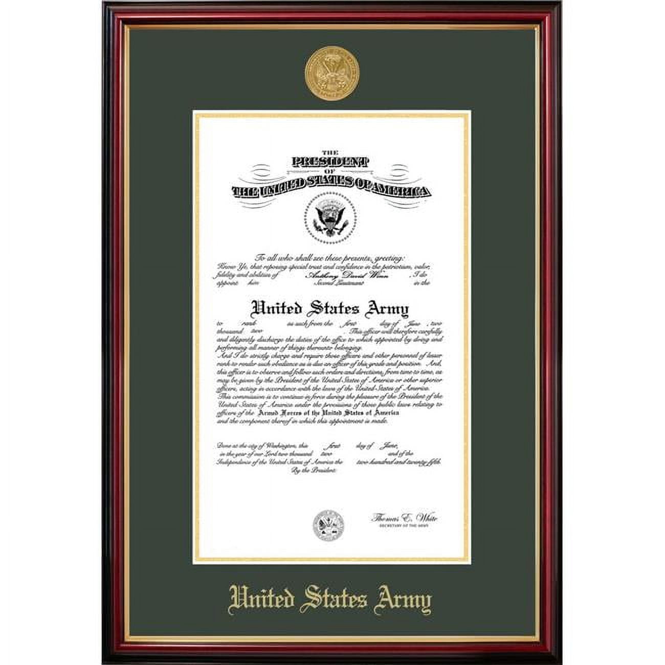 Picture of Campus Images ARCPT0018.5x11 8.5 x 11 in. Patriot Frames Army Certificate Petite Mahogany Frame with Gold Medallion