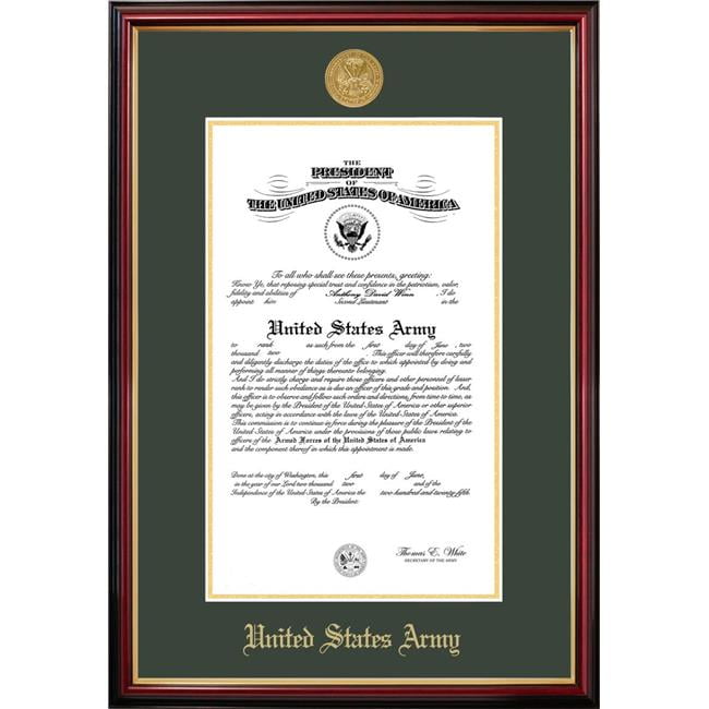 ARCPT00111x14 11 x 14 in. Patriot Frames Army Certificate Petite Mahogany Frame with Gold Medallion