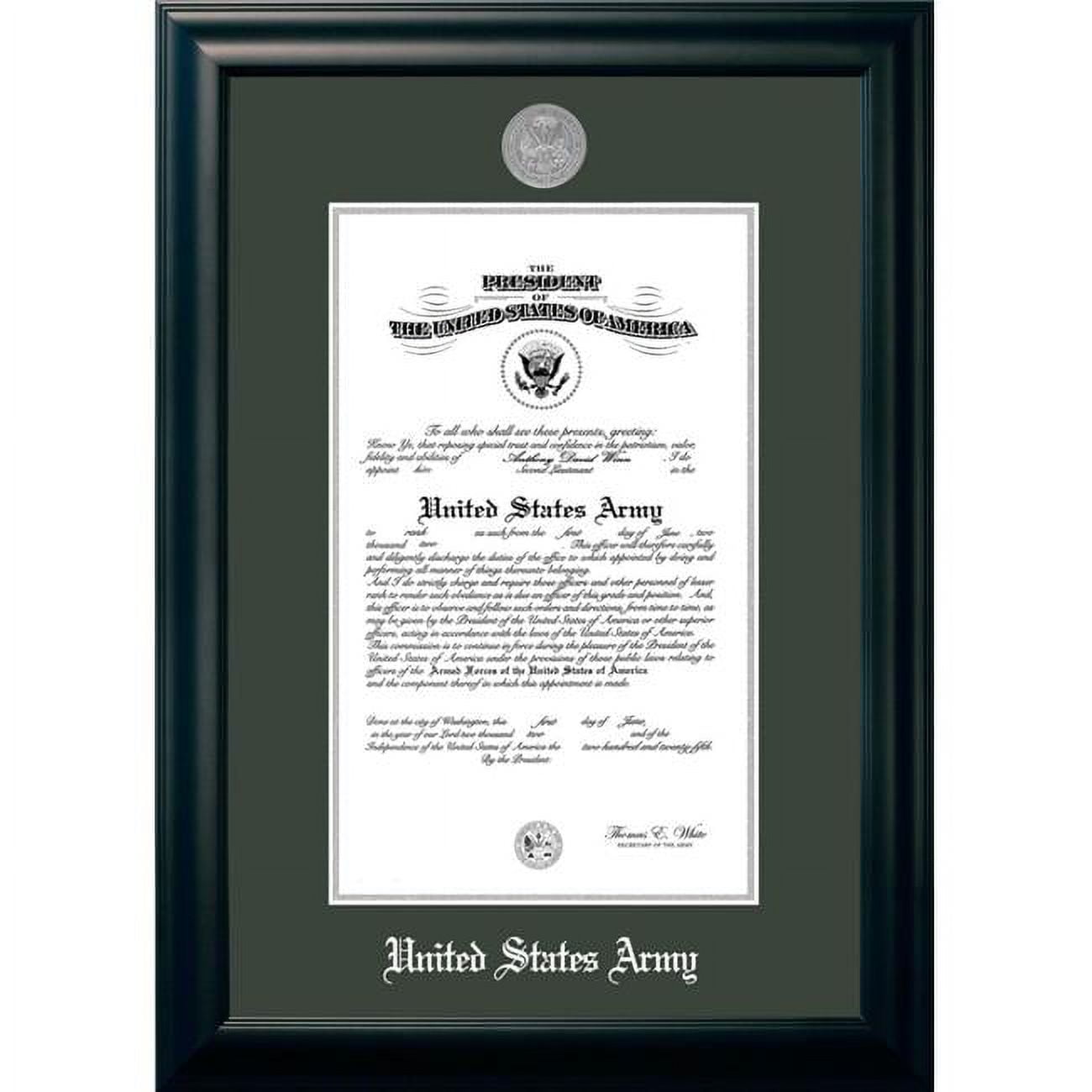11 x 14 in. Patriot Frames Army Certificate Satin Black Frame with Silver Medallion