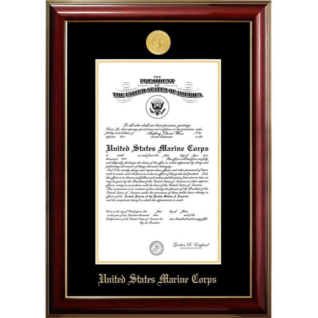 MACCL00111x14 11 x 14 in. Patriot Frames Marine Certificate Classic Mahogany Frame with Gold Medallion
