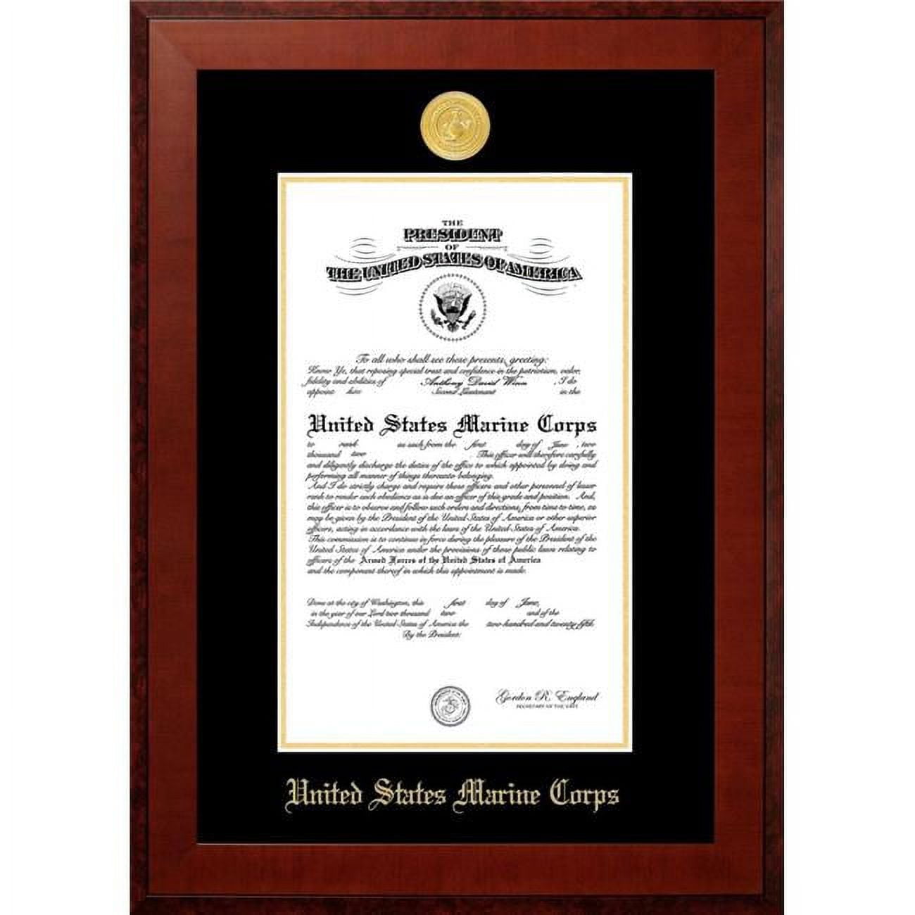 MACHO0028.5x11 8.5 x 11 in. Patriot Frames Marine Certificate Honors Silver Frame with Silver Medallion