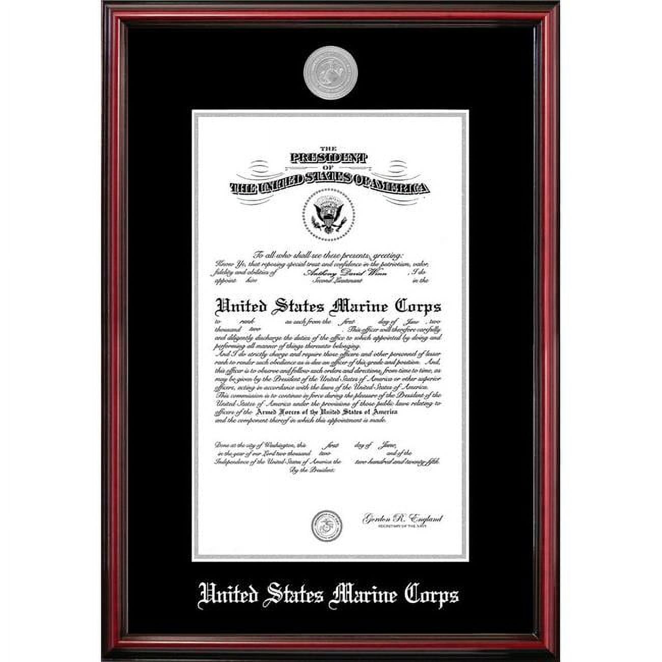 MACPT0028.5x11 8.5 x 11 in. Patriot Frames Marine Certificate Petite Cherry Frame with Silver Medallion