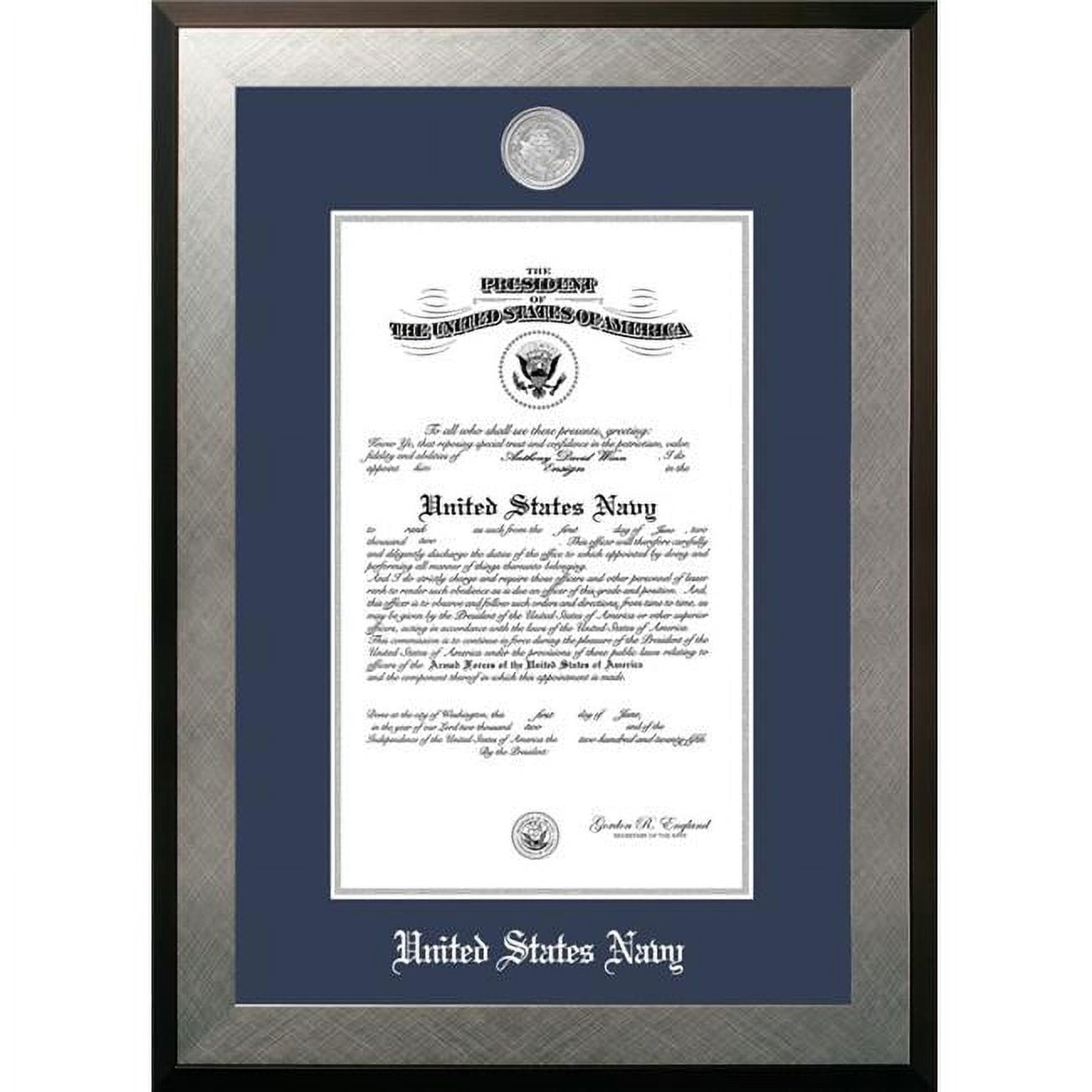 8 x 10 in. Patriot Frames Navy Certificate Honors Silver Frame with Silver Medallion