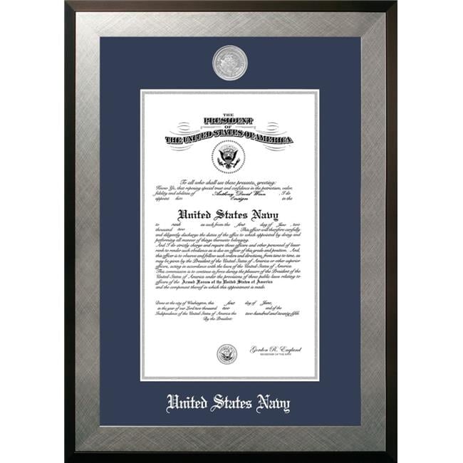 NACHO00211x14 11 x 14 in. Patriot Frames Navy Certificate Honors Silver Frame with Silver Medallion