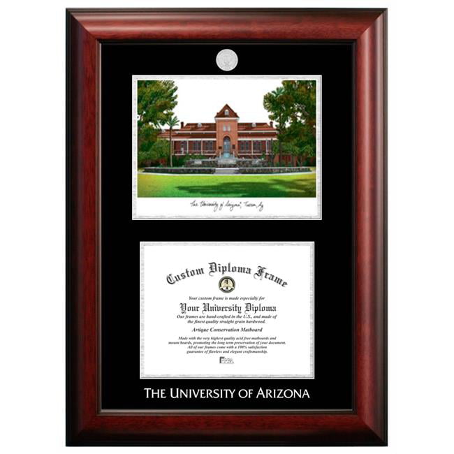 Picture of Campus Images AZ996LSED-1185 11 x 8.5 in. University of Arizona Silver Embossed Diploma Frame with Lithograph