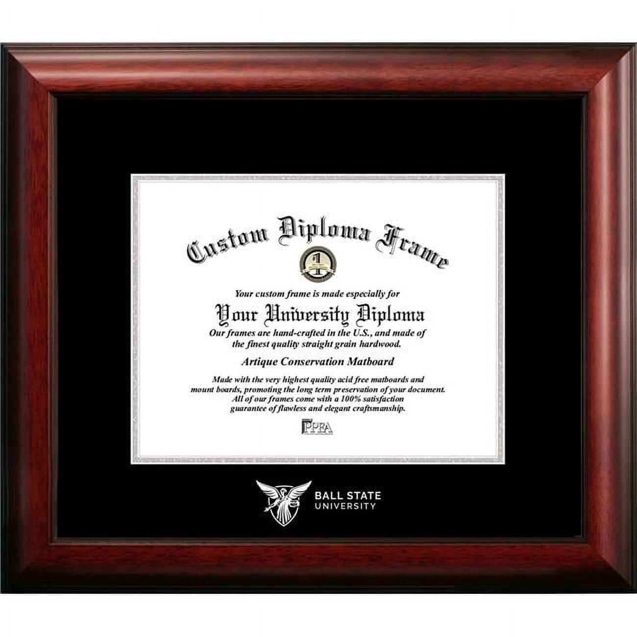 10 x 8 in. Ball State University Silver Embossed Diploma Frame