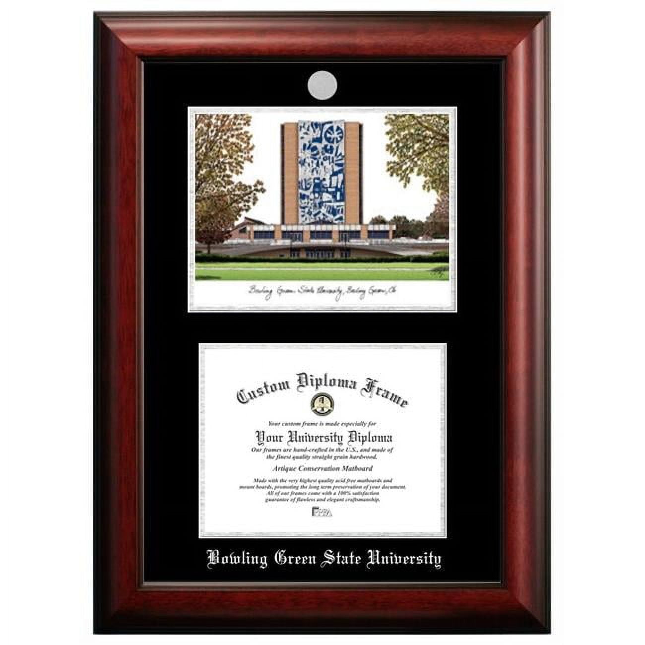 OH986LSED-1185 11 x 8.5 in. Bowling Green State Silver Embossed Diploma Frame with Lithograph