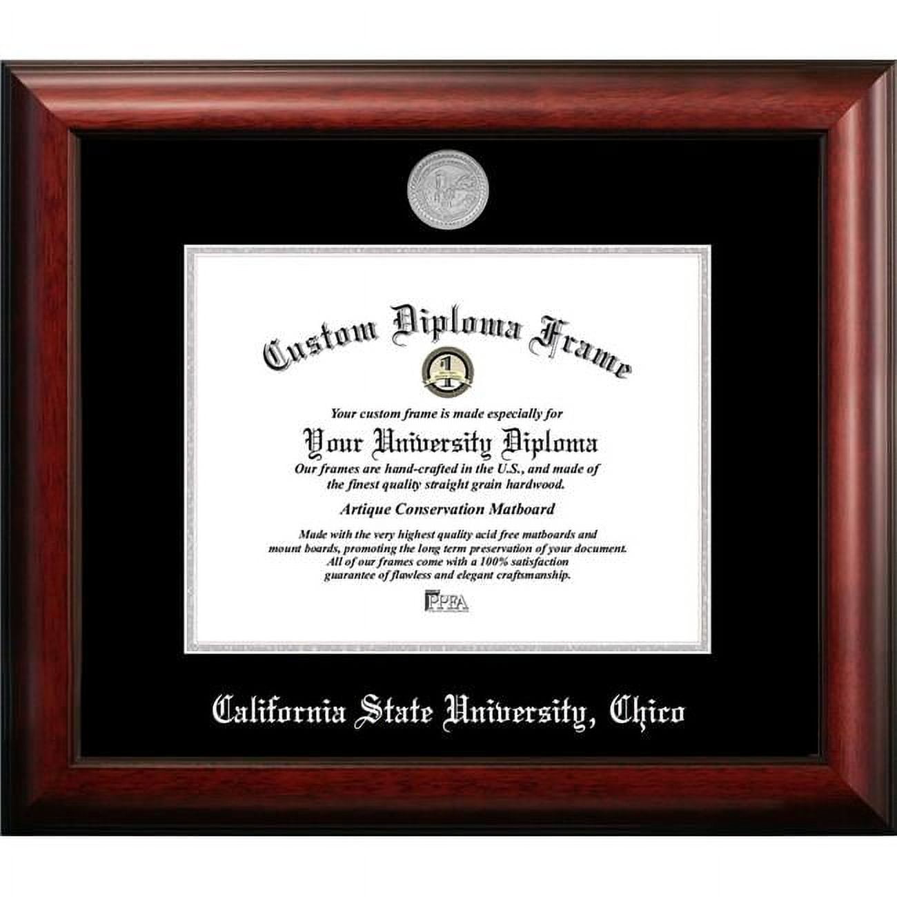11 x 8.5 in. California State University Chico Silver Embossed Diploma Frame