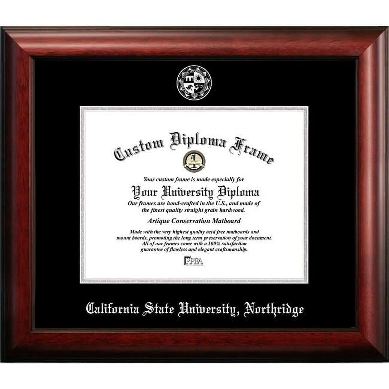 Picture of Campus Images CA924SED-1185 11 x 8.5 in. California State University Northridge Silver Embossed Diploma Frame