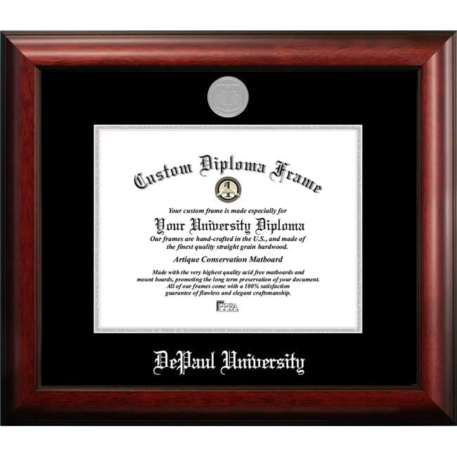 IL974SED-1185 11 x 8.5 in. DePaul University Silver Embossed Diploma Frame