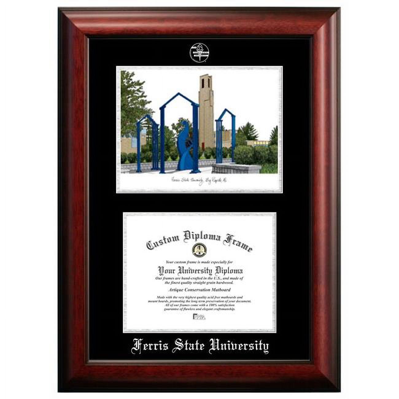 MI979LSED-1185 11 x 8.5 in. Ferris State University Silver Embossed Diploma Frame with Lithograph