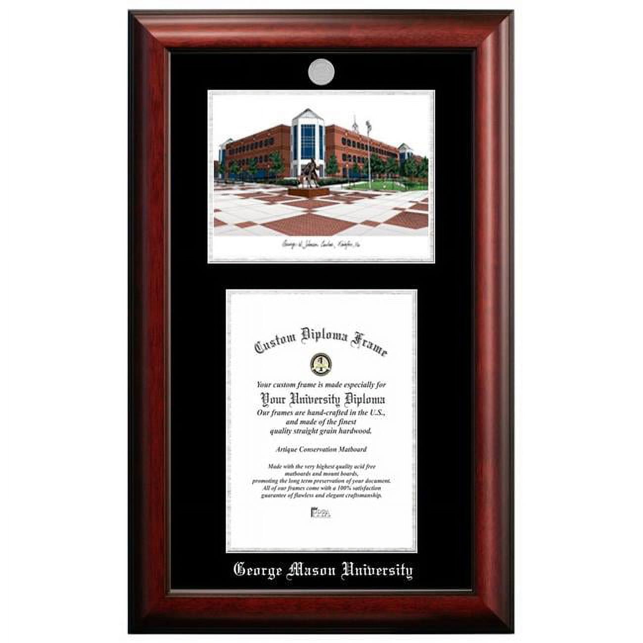 10 x 14 in. George Mason University Silver Embossed Diploma Frame with Lithograph