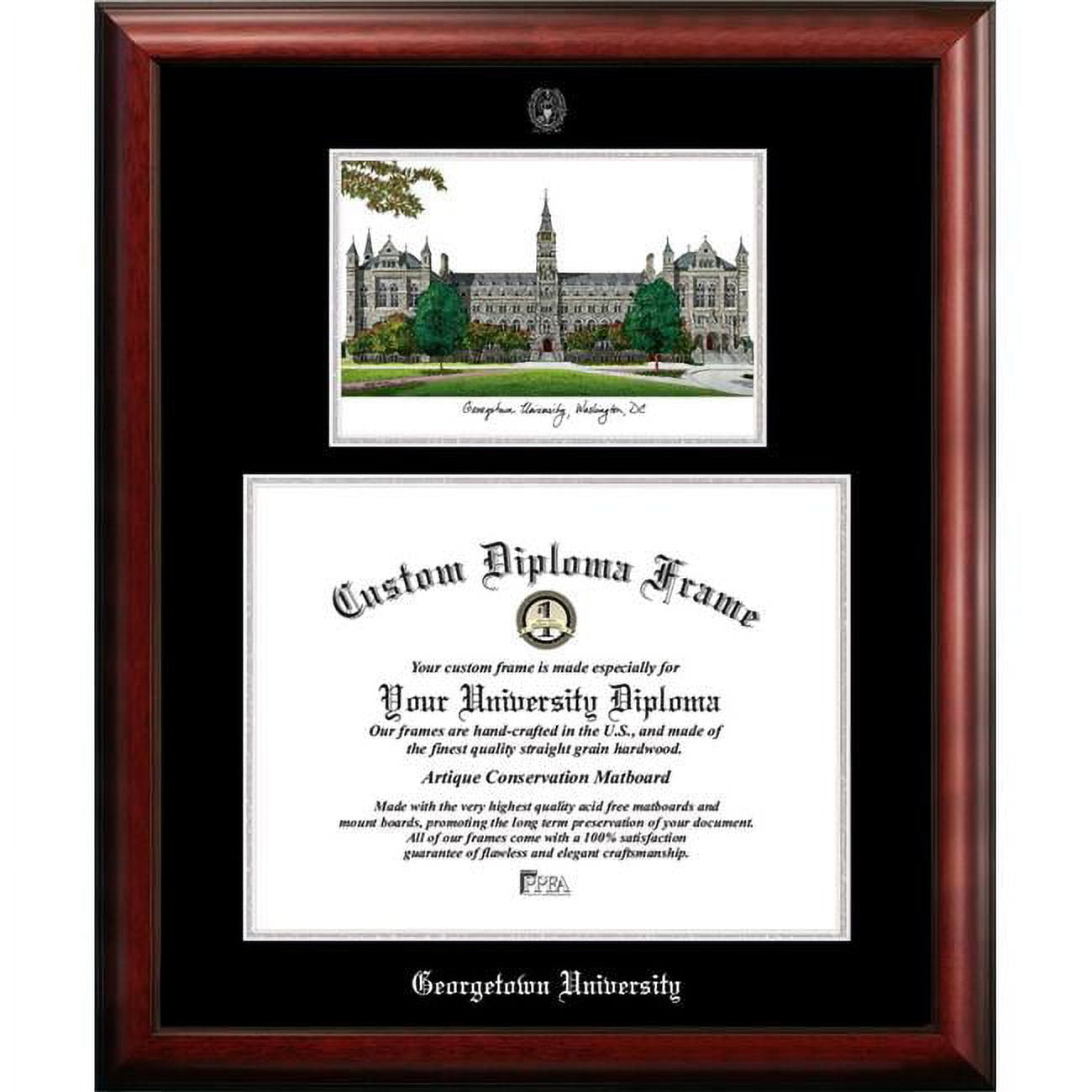DC996LSED-1714 17 x 14 in. Georgetown University Silver Embossed Diploma Frame with Lithograph