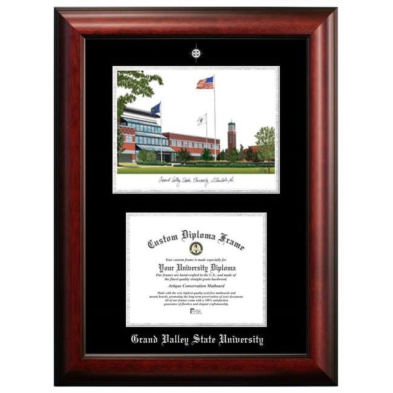 10 x 8 in. Grand Valley State University Silver Embossed Diploma Frame with Lithograph