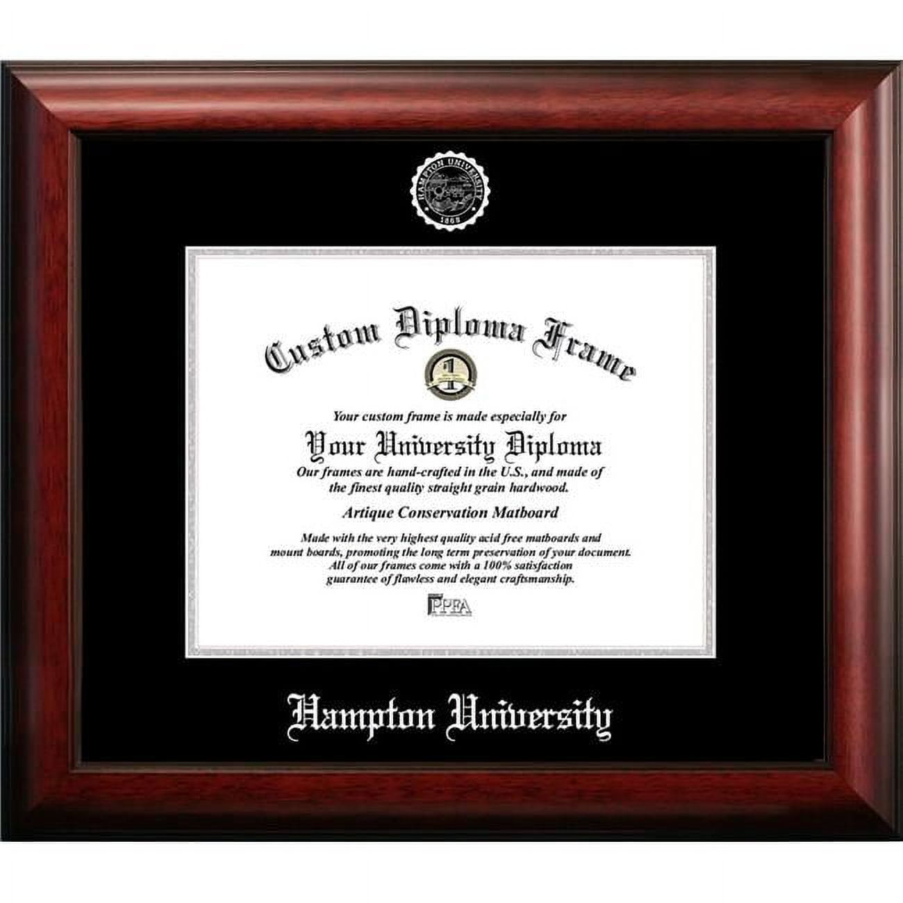 11 x 8.5 in. Hampton University Silver Embossed Diploma Frame