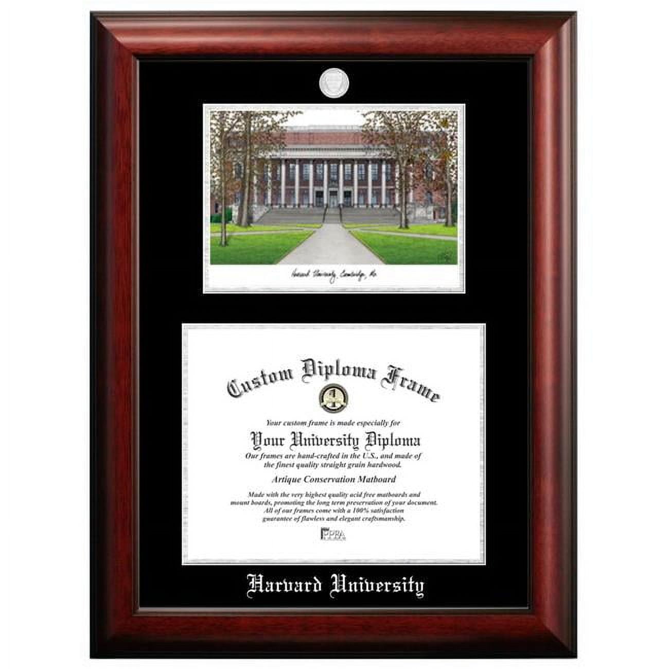 MA992LSED-1411 14 x 11 in. Harvard University Silver Embossed Diploma Frame with Lithograph