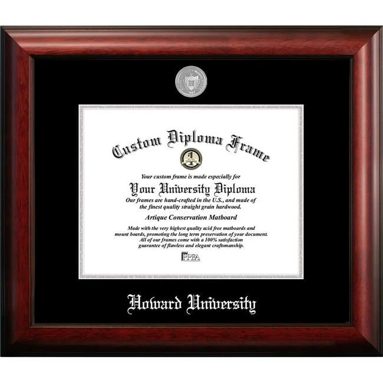 11 x 8.5 in. Howard University Silver Embossed Diploma Frame