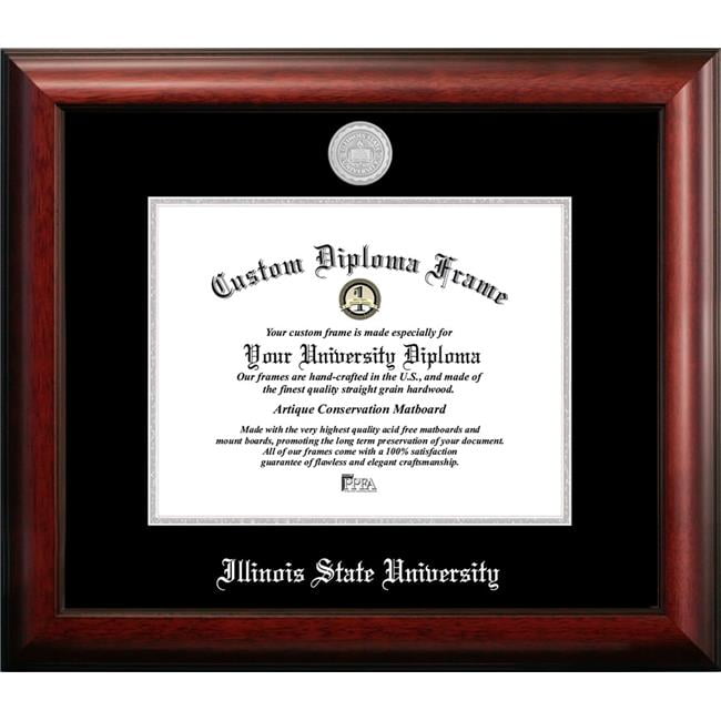 IL966SED-108 10 x 8 in. Illinois State University Silver Embossed Diploma Frame