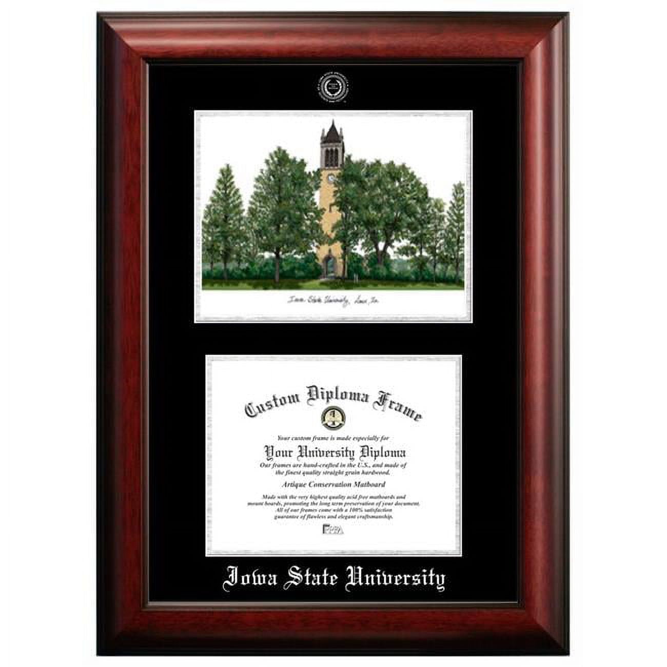 11 x 8.5 in. Iowa State University Silver Embossed Diploma Frame with Lithograph