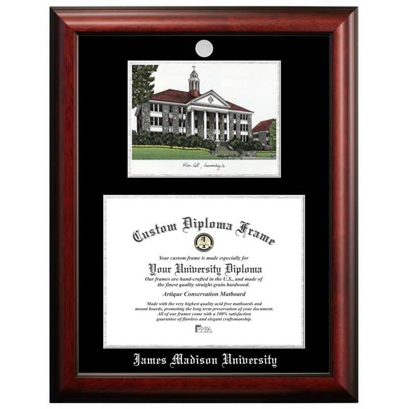VA994LSED-1612 16 x 12 in. James Madison University Silver Embossed Diploma Frame